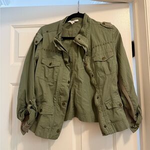 Style & Co. Green Utility Embellished Jacket